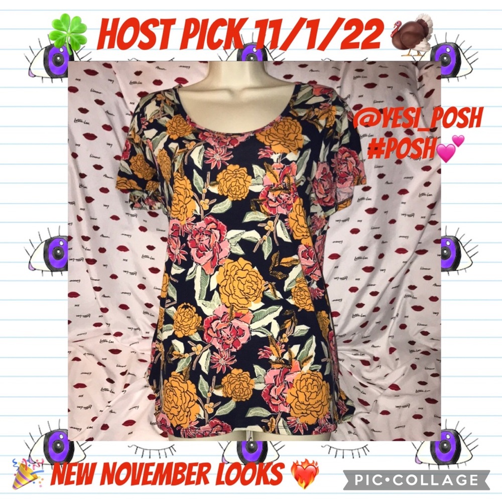 LuLaRoe medium black floral top 💕